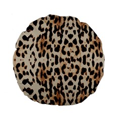 Leopard pattern Standard 15  Premium Flano Round Cushions