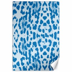 Blue Leopard Pattern Canvas 24  X 36 