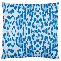 Blue Leopard Pattern Standard Flano Cushion Case (two Sides) by Valentinaart