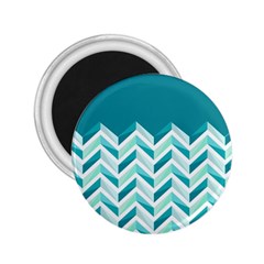 Zigzag Pattern In Blue Tones 2 25  Magnets by TastefulDesigns
