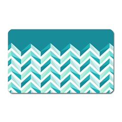 Zigzag Pattern In Blue Tones Magnet (rectangular) by TastefulDesigns