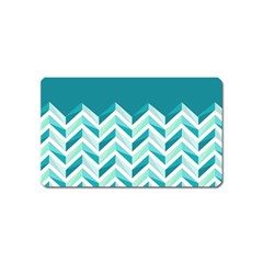 Zigzag Pattern In Blue Tones Magnet (name Card) by TastefulDesigns