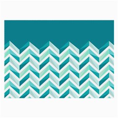 Zigzag Pattern In Blue Tones Large Glasses Cloth (2-side) by TastefulDesigns