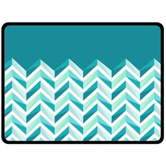 Zigzag Pattern In Blue Tones Fleece Blanket (large)  by TastefulDesigns