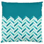 Zigzag pattern in blue tones Large Flano Cushion Case (One Side) Front