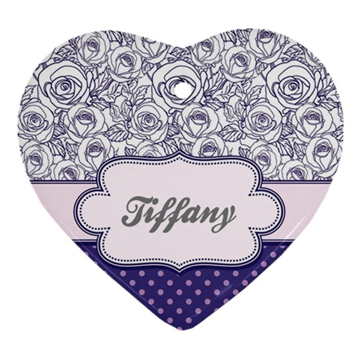 Pattern Purple 2 Heart Ornament (Two Sides)