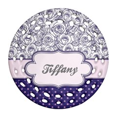 Pattern Purple 2 Round Filigree Ornament (Two Sides)