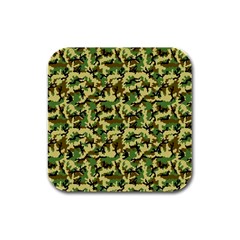 Camo Woodland Rubber Square Coaster (4 Pack)  by sifis