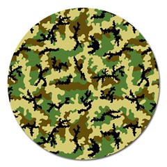 Camo Woodland Magnet 5  (round) by sifis