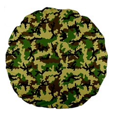 Camo Woodland Large 18  Premium Round Cushions by sifis