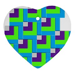 Geometric 3d Mosaic Bold Vibrant Ornament (heart) by Amaryn4rt