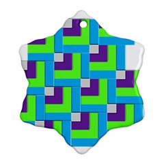 Geometric 3d Mosaic Bold Vibrant Snowflake Ornament (two Sides) by Amaryn4rt