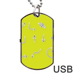 Arrow Line Sign Circle Flat Curve Dog Tag Usb Flash (two Sides) by Amaryn4rt