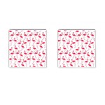 Flamingo pattern Cufflinks (Square) Front(Pair)