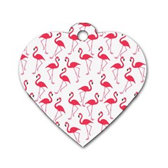 Flamingo pattern Dog Tag Heart (Two Sides)