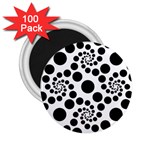 Dot Dots Round Black And White 2.25  Magnets (100 pack)  Front