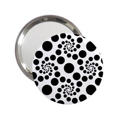 Dot Dots Round Black And White 2 25  Handbag Mirrors