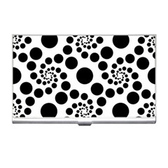 Dot Dots Round Black And White Business Card Holders by Amaryn4rt