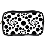 Dot Dots Round Black And White Toiletries Bags 2-Side Back