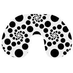 Dot Dots Round Black And White Travel Neck Pillows by Amaryn4rt