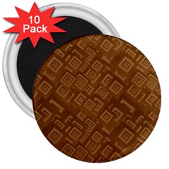 Brown Pattern Rectangle Wallpaper 3  Magnets (10 Pack)  by Amaryn4rt
