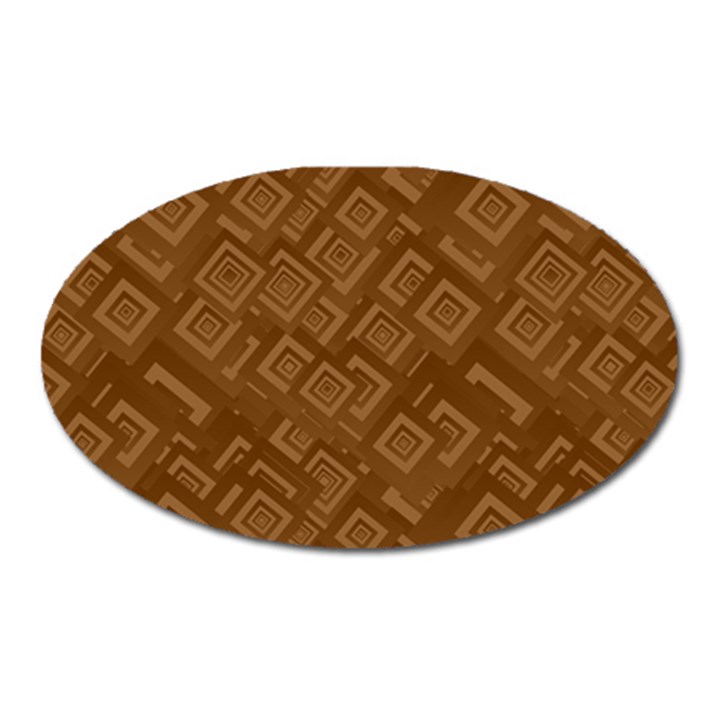 Brown Pattern Rectangle Wallpaper Oval Magnet