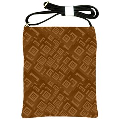 Brown Pattern Rectangle Wallpaper Shoulder Sling Bags by Amaryn4rt