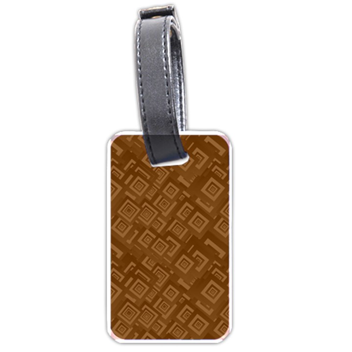 Brown Pattern Rectangle Wallpaper Luggage Tags (One Side) 
