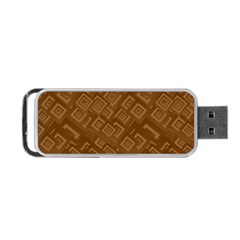 Brown Pattern Rectangle Wallpaper Portable Usb Flash (two Sides) by Amaryn4rt