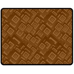 Brown Pattern Rectangle Wallpaper Double Sided Fleece Blanket (medium)  by Amaryn4rt