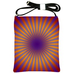 Retro Circle Lines Rays Orange Shoulder Sling Bags by Amaryn4rt