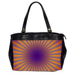 Retro Circle Lines Rays Orange Office Handbags (2 Sides) 