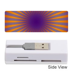 Retro Circle Lines Rays Orange Memory Card Reader (stick)  by Amaryn4rt