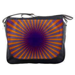 Retro Circle Lines Rays Orange Messenger Bags