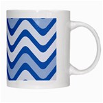 Waves Wavy Lines Pattern Design White Mugs Right