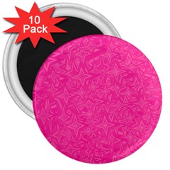 Geometric Pattern Wallpaper Pink 3  Magnets (10 Pack)  by Amaryn4rt