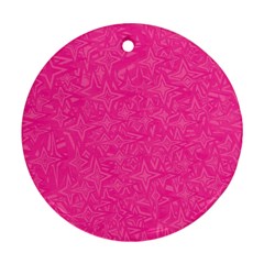 Geometric Pattern Wallpaper Pink Round Ornament (two Sides)