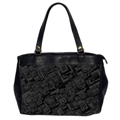 Black Rectangle Wallpaper Grey Office Handbags (2 Sides)  by Amaryn4rt