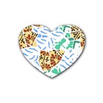 Broken Tile Texture Background Heart Coaster (4 pack)  Front