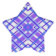 Geometric Plaid Pale Purple Blue Ornament (star) by Amaryn4rt