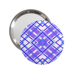 Geometric Plaid Pale Purple Blue 2 25  Handbag Mirrors by Amaryn4rt