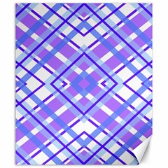 Geometric Plaid Pale Purple Blue Canvas 20  X 24   by Amaryn4rt