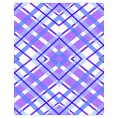 Geometric Plaid Pale Purple Blue Drawstring Bag (small) by Amaryn4rt