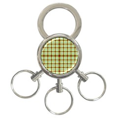 Geometric Tartan Pattern Square 3-ring Key Chains by Amaryn4rt