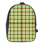 Geometric Tartan Pattern Square School Bags(Large)  Front