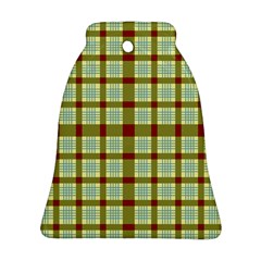 Geometric Tartan Pattern Square Ornament (bell) by Amaryn4rt