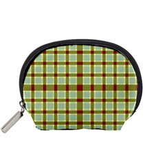 Geometric Tartan Pattern Square Accessory Pouches (small)  by Amaryn4rt