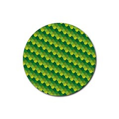 Dragon Scale Scales Pattern Rubber Coaster (round)  by Amaryn4rt