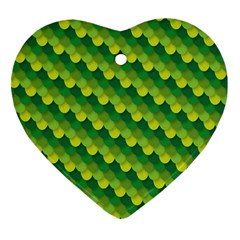 Dragon Scale Scales Pattern Heart Ornament (two Sides) by Amaryn4rt