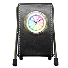 Polygon Evolution Wheel Geometry Pen Holder Desk Clocks by Amaryn4rt